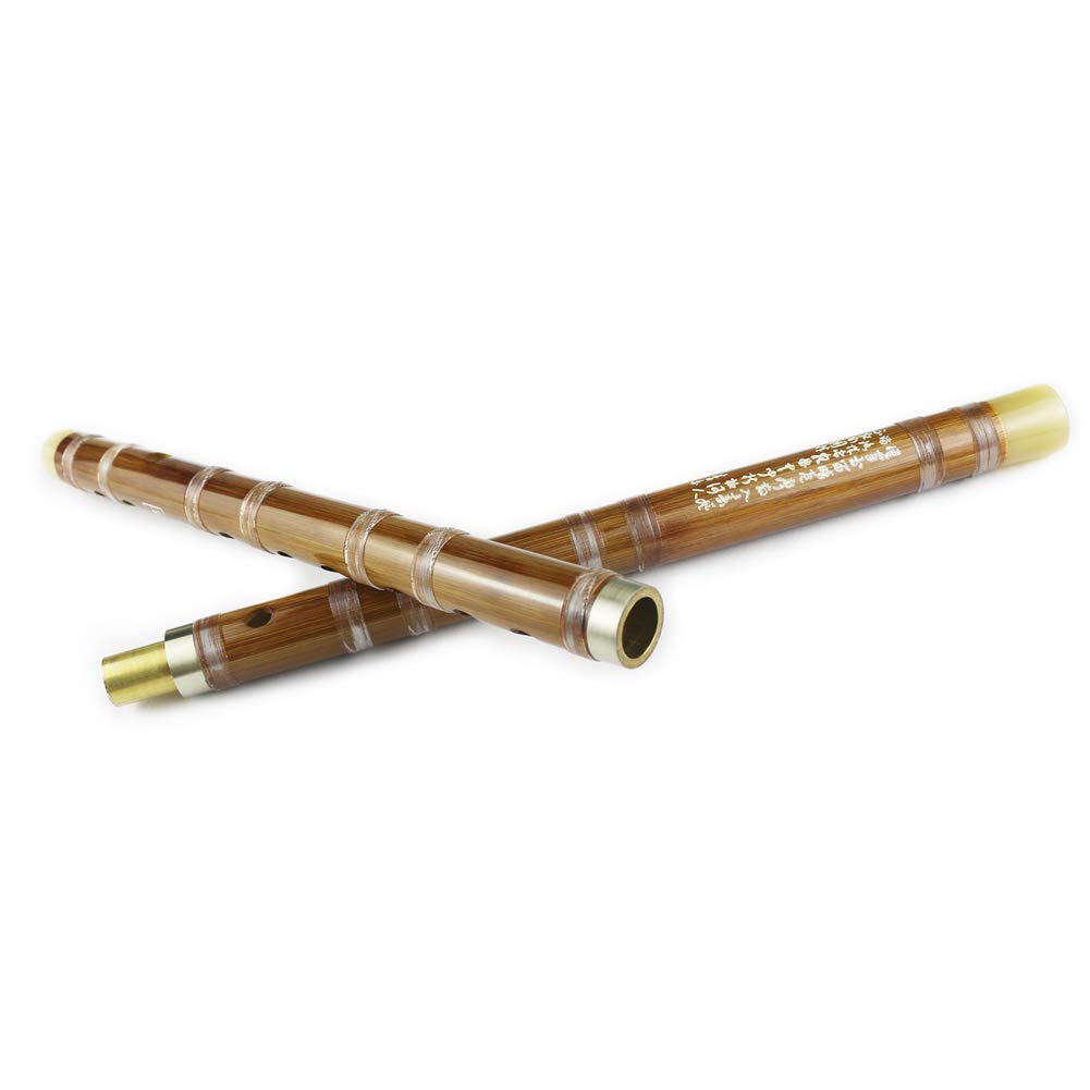 F Key Dizi Bitter Bamboo Flute for Beginners with Free Membrane & Glue & Protector Set Traditional Chinese Instrument(Key of F/B